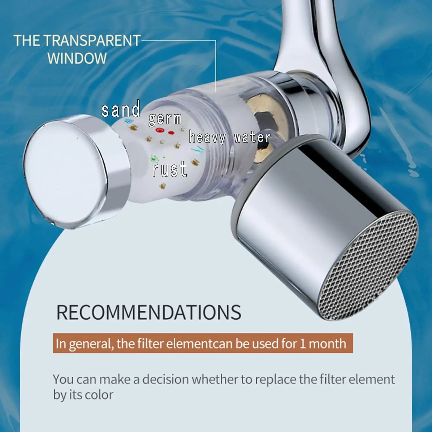 VIP Link Universal 1080° Rotation Faucet Extender with Filter Tap Aerator 2 Modes Splash Filter Faucet Extender