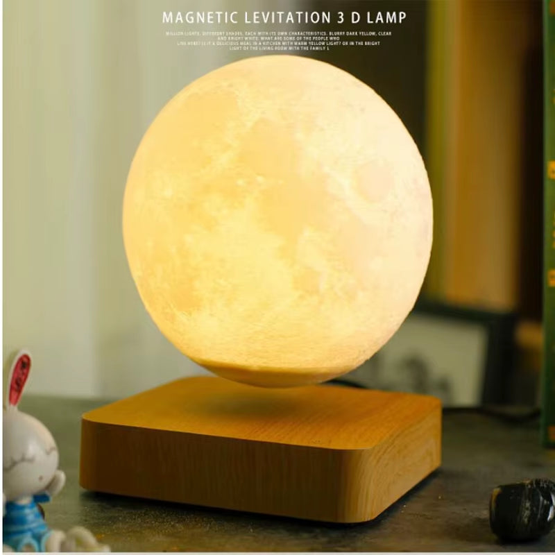 Levitating Moon Lamp with Touch Control - Magnetic Levitation Floating Table Lamp for Bedroom Decor and Unique Gift