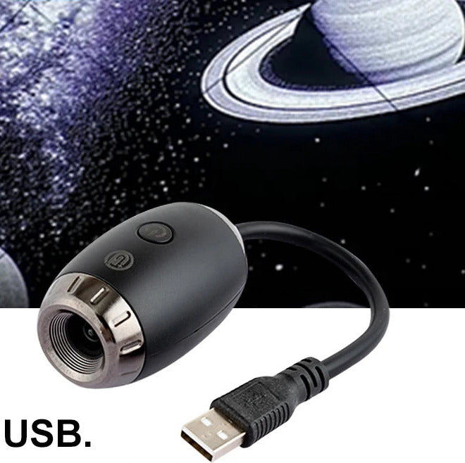 USB LED Starry Atmosphere Projector for Car Interior Lighting - Romantic Saturn Galaxy Decoration for Night Parties