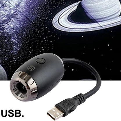 USB LED Starry Atmosphere Projector for Car Interior Lighting - Romantic Saturn Galaxy Decoration for Night Parties
