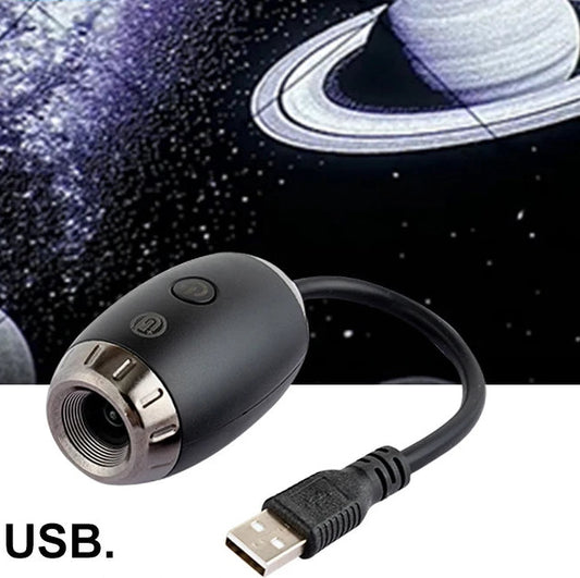 USB LED Starry Atmosphere Projector for Car Interior Lighting - Romantic Saturn Galaxy Decoration for Night Parties
