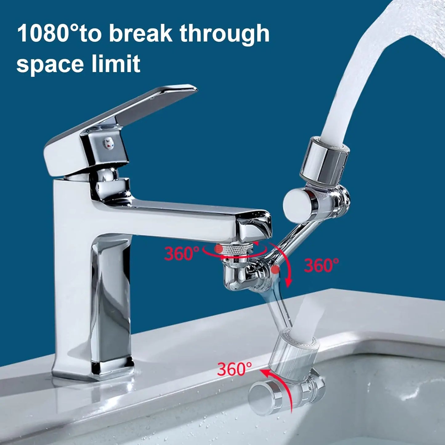 VIP Link Universal 1080° Rotation Faucet Extender with Filter Tap Aerator 2 Modes Splash Filter Faucet Extender