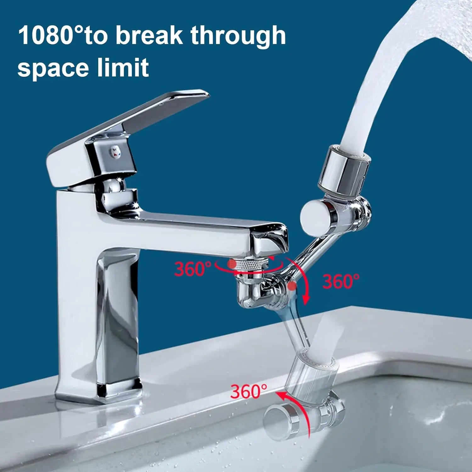 VIP Link Universal 1080° Rotation Faucet Extender with Filter Tap Aerator 2 Modes Splash Filter Faucet Extender