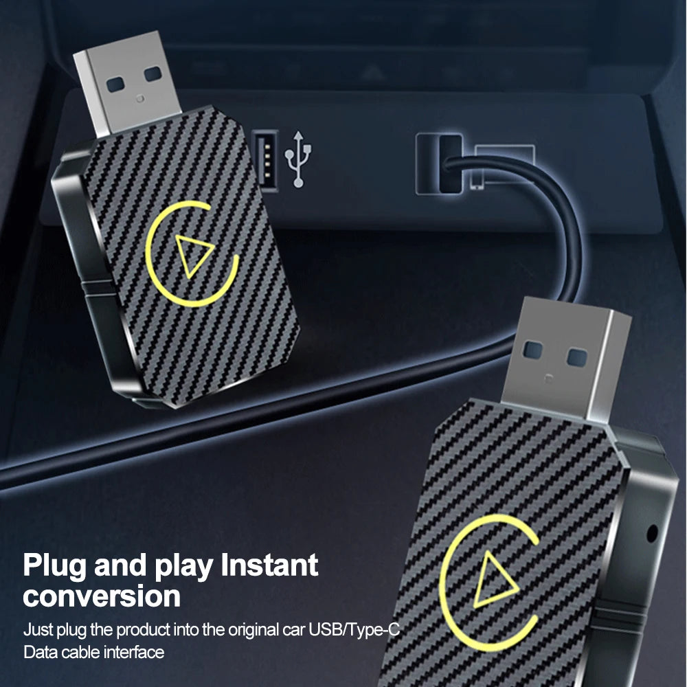2In1 Wireless Carplay Android Adapter Wireless Adapter 5Ghz Wifi Type-C/Usb Plug & Play Carplay Wireless Adapter Auto Connect